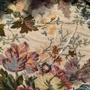 Silver Plated Paperclip Chain Carabiner Necklace 16”